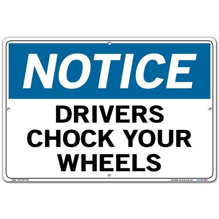 Vestil Aluminum Sign, 12-1/2" H, 18-1/2" W, Aluminum, Rectangle, English, SI-N-08-D-AL-040 SI-N-08-D-AL-040